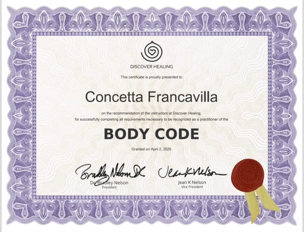 Concetta Francavilla — Certified Body Code Practitioner by Discover Healing