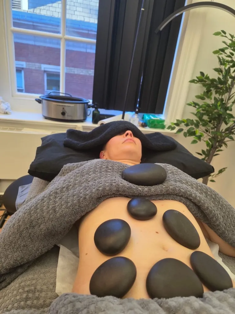 Hot stone therapy at Mayfair clinic